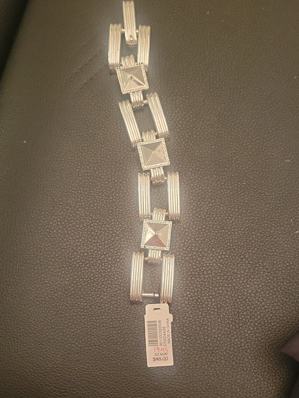 White House Black Market Silver Pyramid Link Bracelet